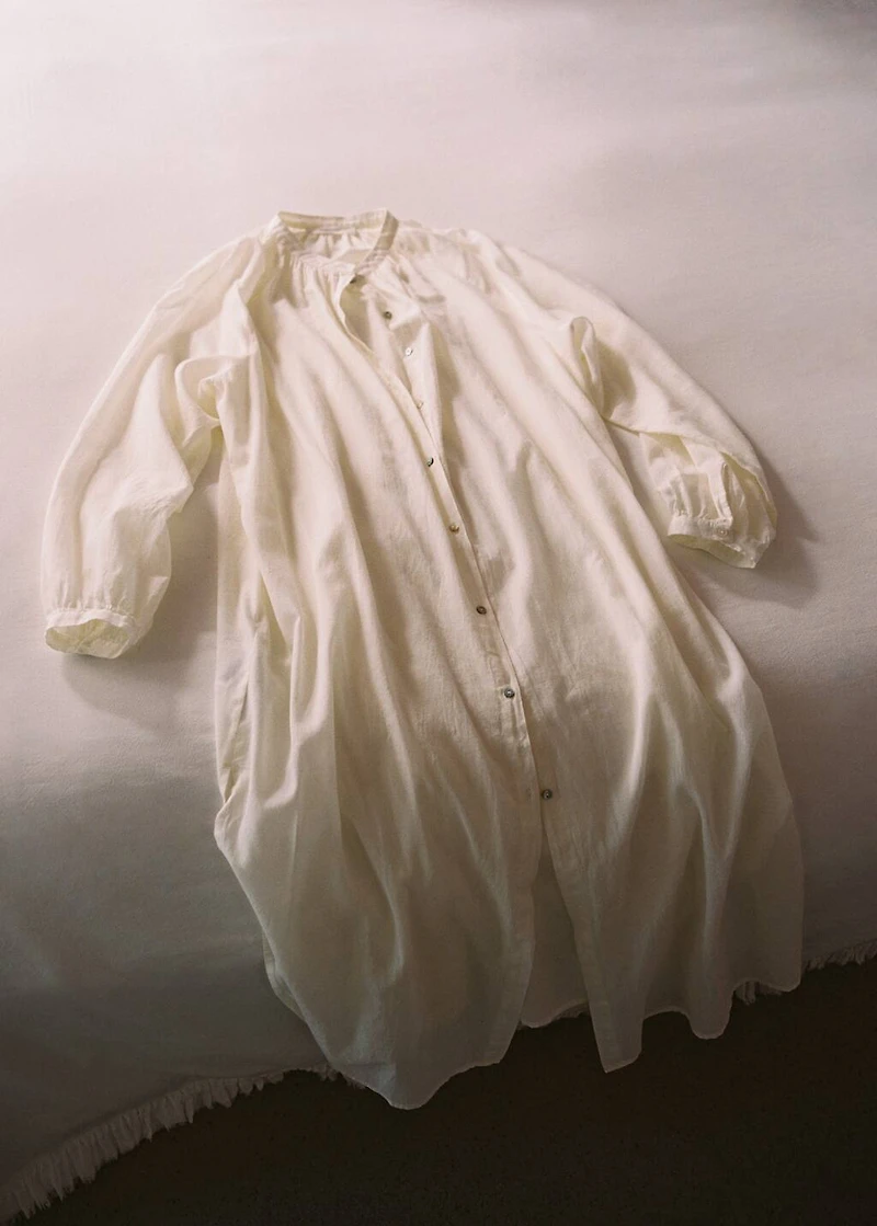 Cotton tunic with buttons