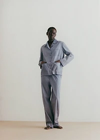 Garment-dyed cotton long pants