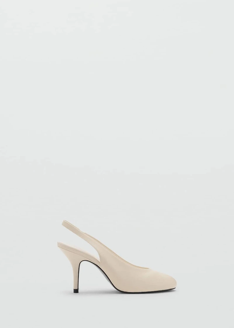 Leather peep-toe high-heeled shoes