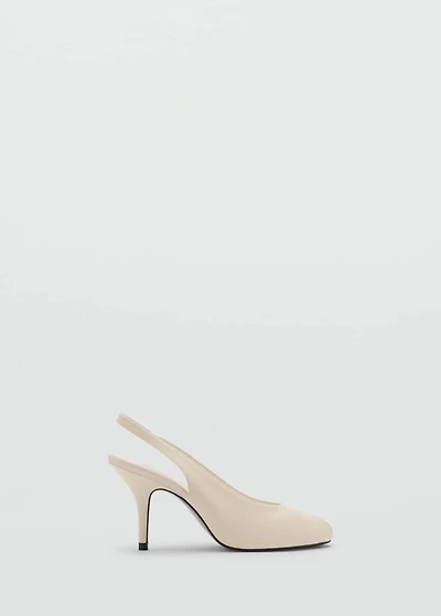 Leather peep-toe high-heeled shoes