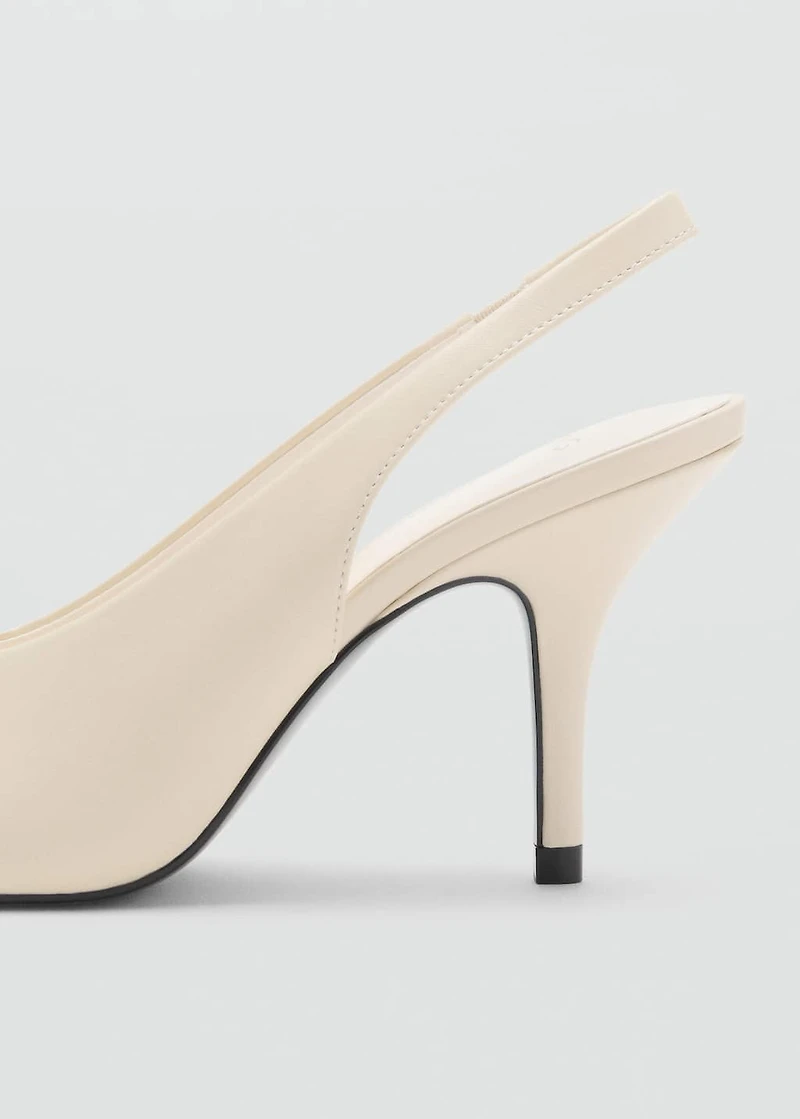 Leather peep-toe high-heeled shoes