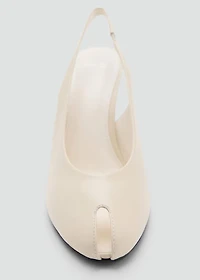 Leather peep-toe high-heeled shoes