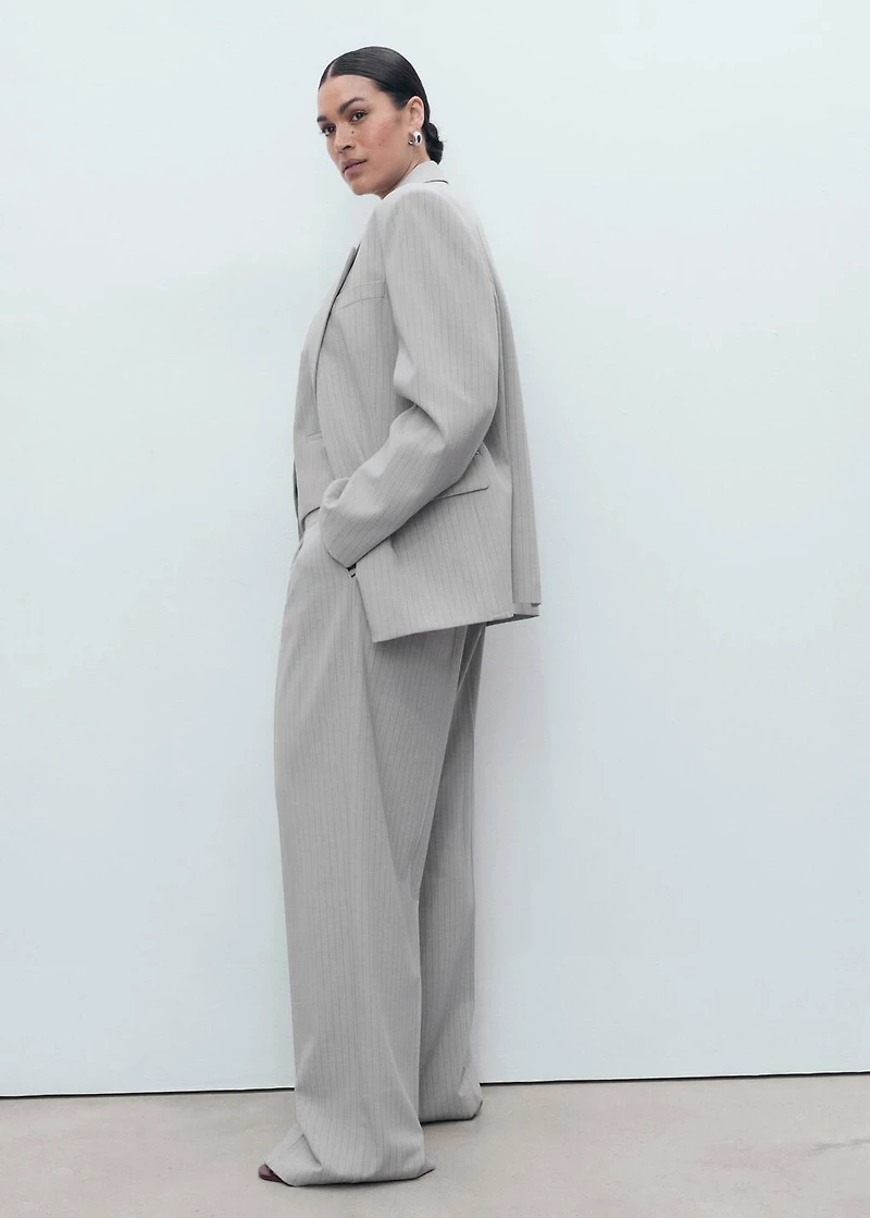 Pinstripe suit trousers