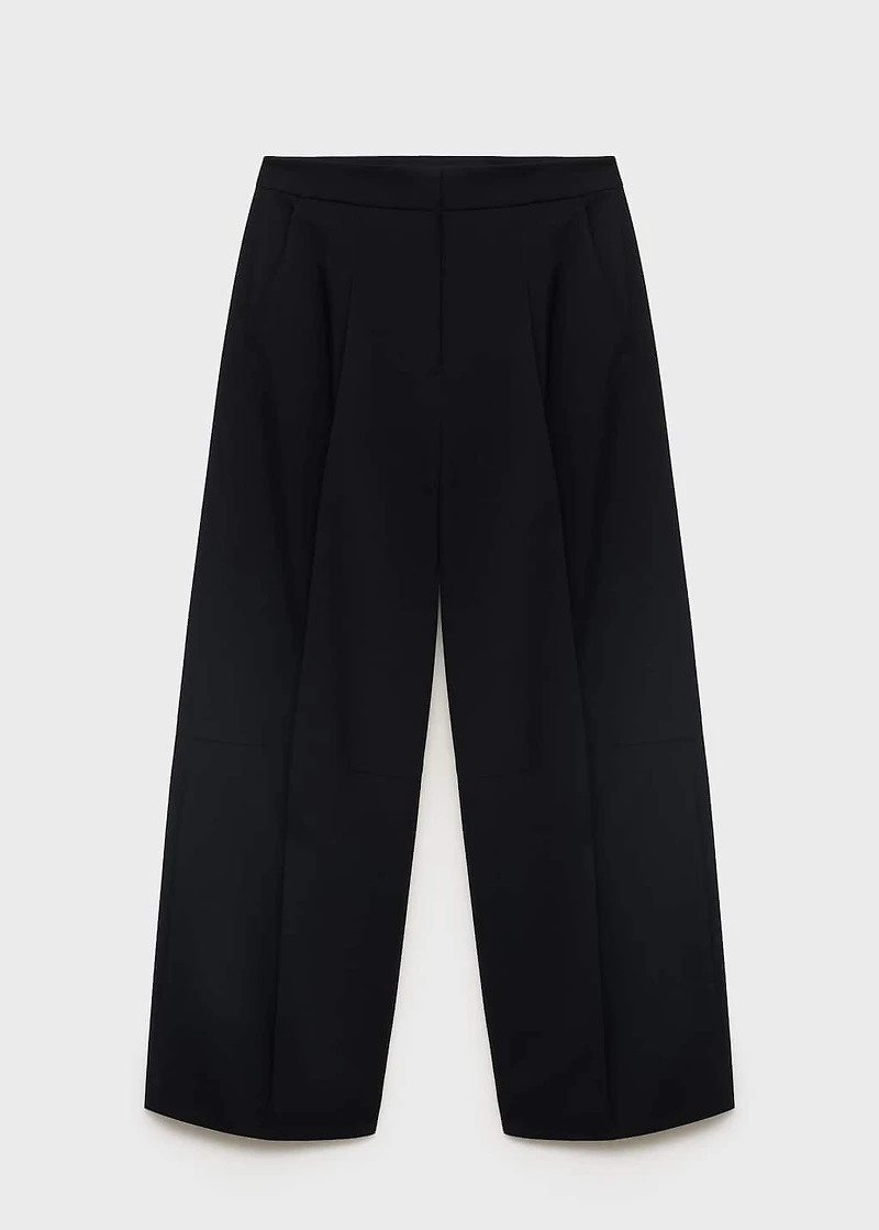 Pleated wide leg trousers