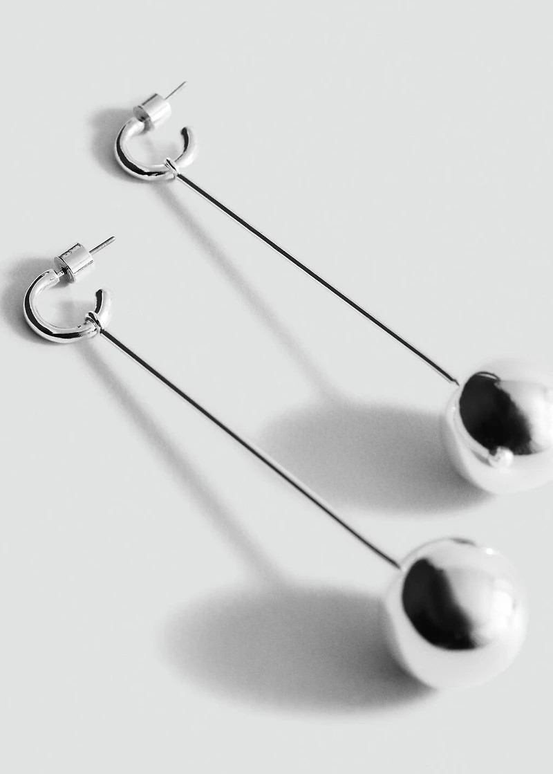 Long sphere hanging earrings