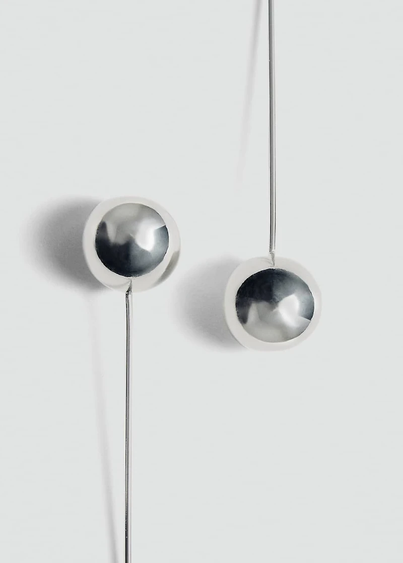 Long sphere hanging earrings