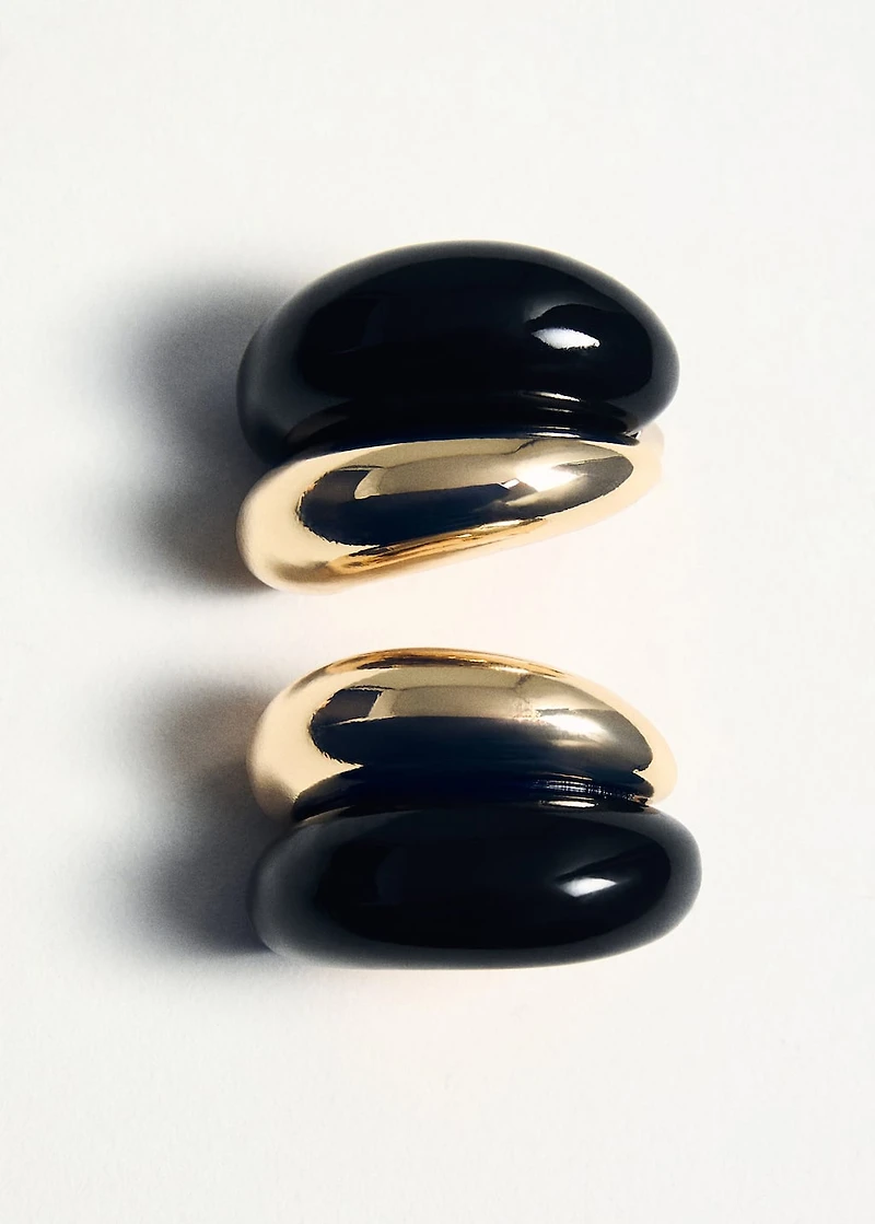 Mixed resin earrings