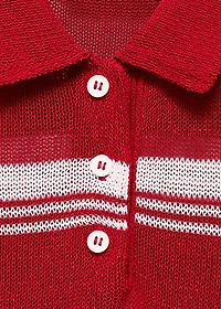 Striped polo-neck sweater