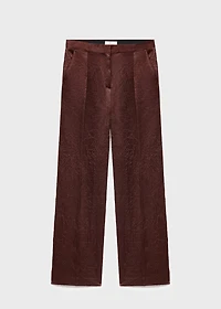 Straight-leg crinkled-effect pants
