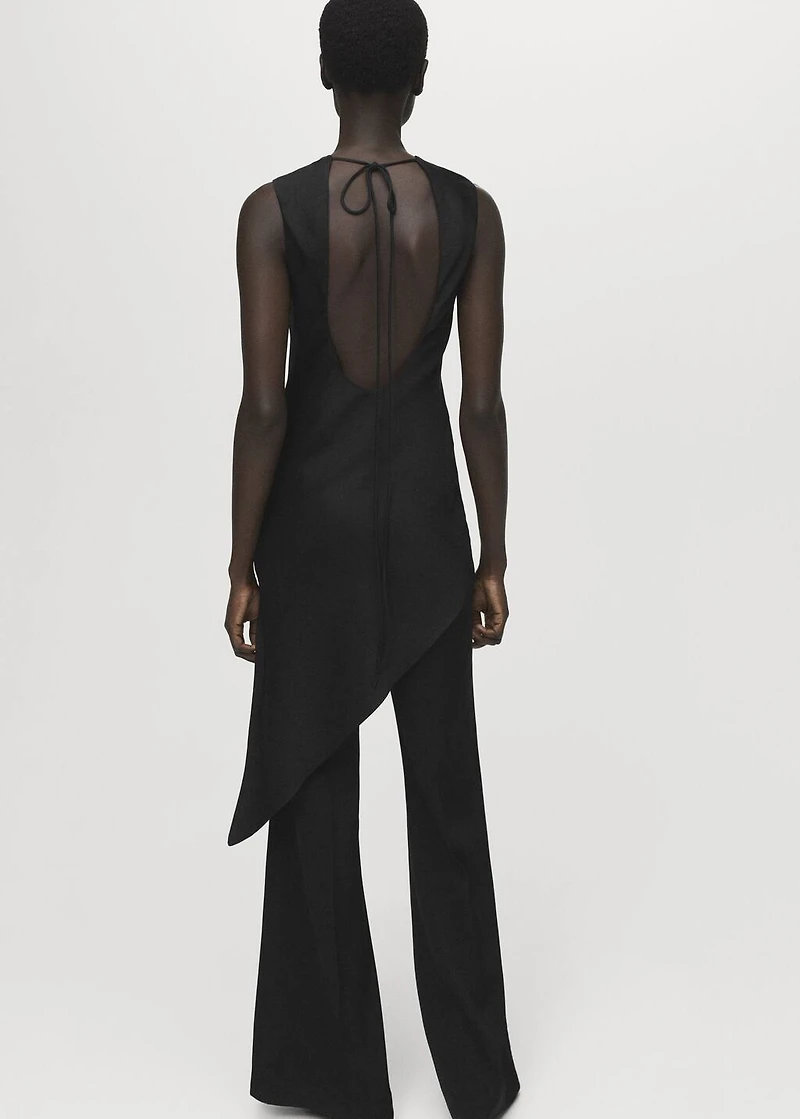 Long flared trousers