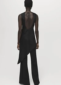 Long flared trousers