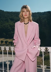 Wide leg suit trousers