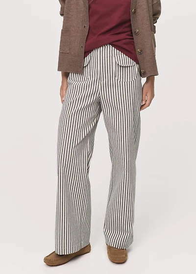 Striped pants with pockets