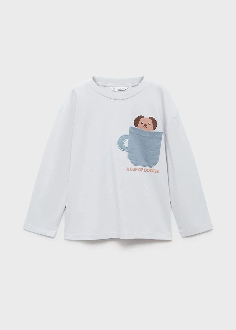 Chest-pocket printed T-shirt