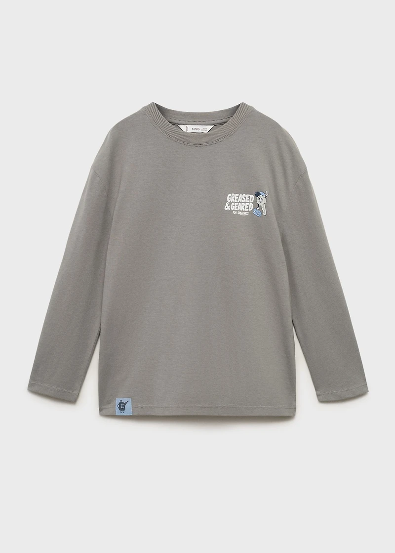 Printed cotton-blend T-shirt