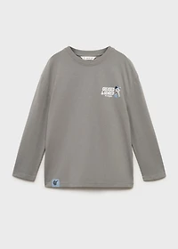 Printed cotton-blend T-shirt