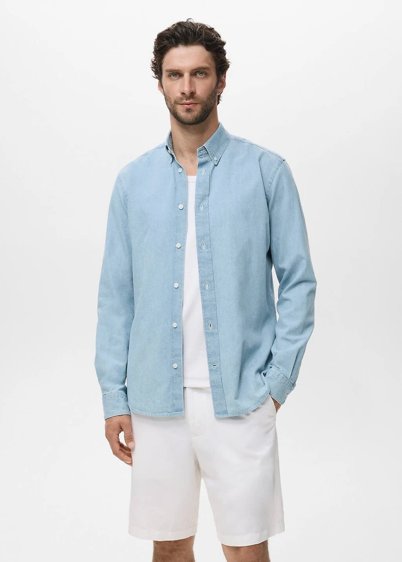 Regular fit denim shirt
