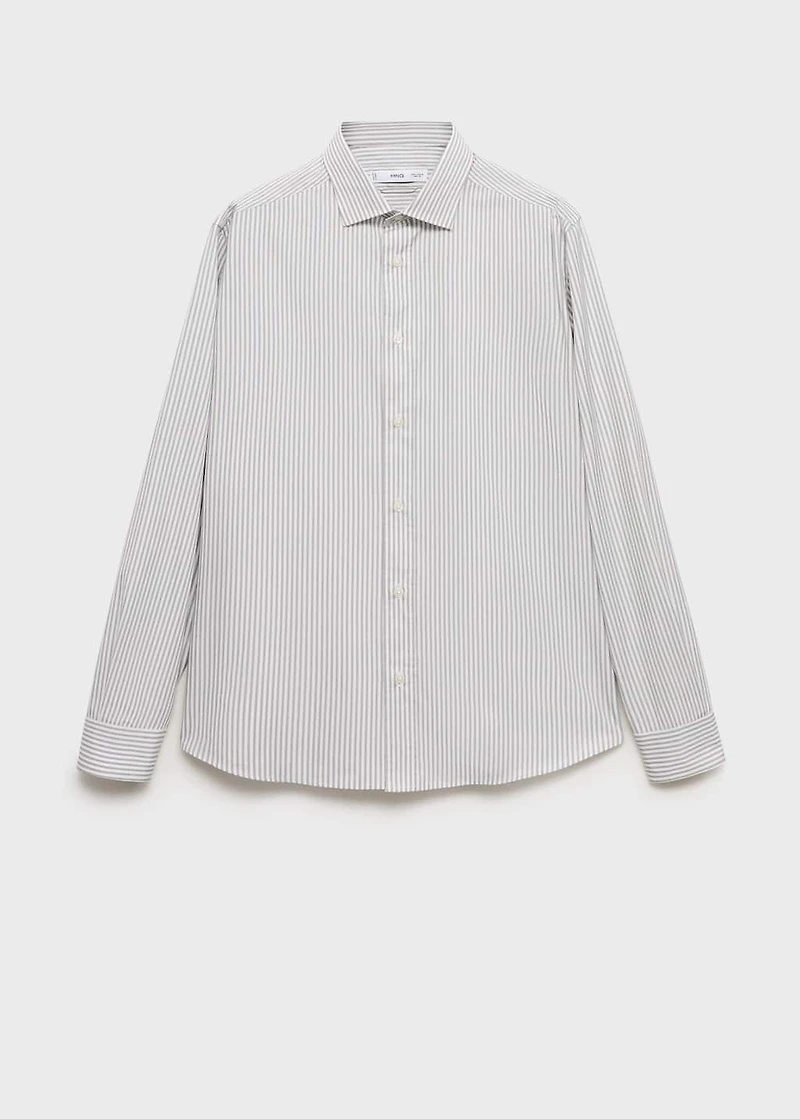 Regular fit striped cotton shirt