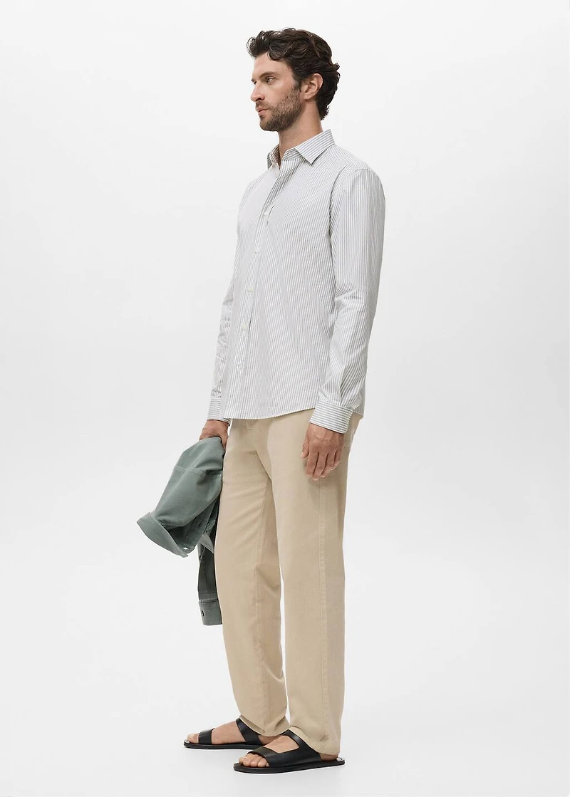 Regular fit striped cotton shirt