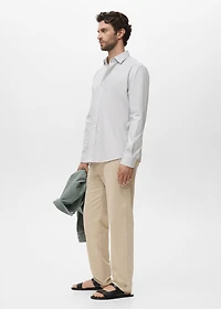 Regular fit striped cotton shirt