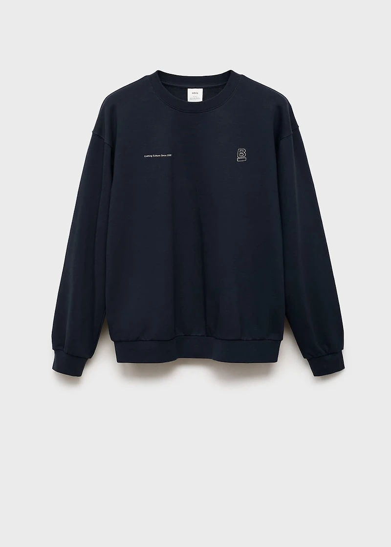 100% cotton sweatshirt text