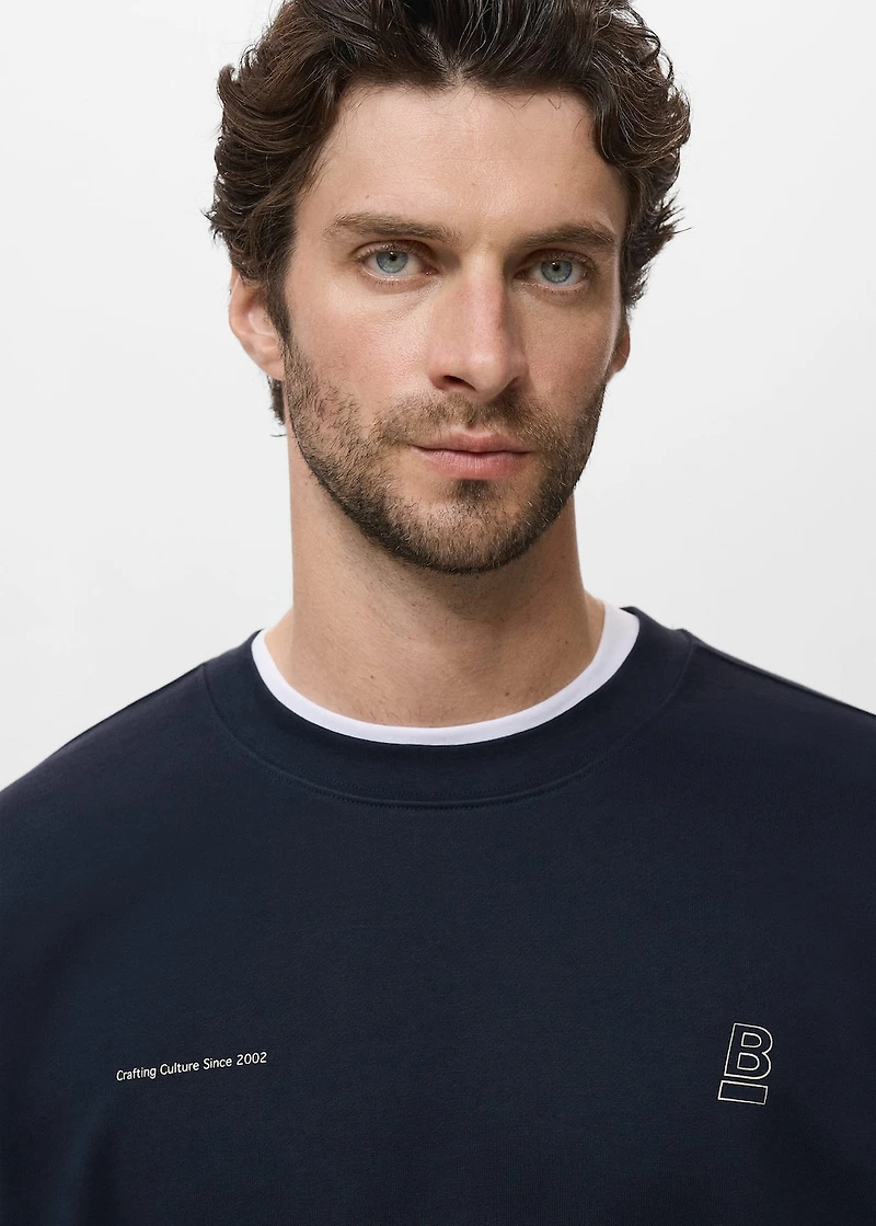 100% cotton sweatshirt text