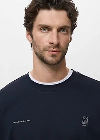 100% cotton sweatshirt text