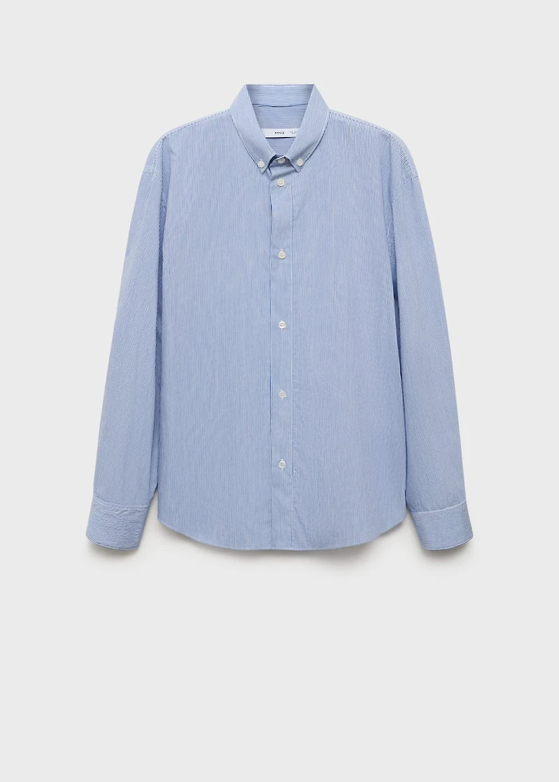 Regular fit striped cotton shirt