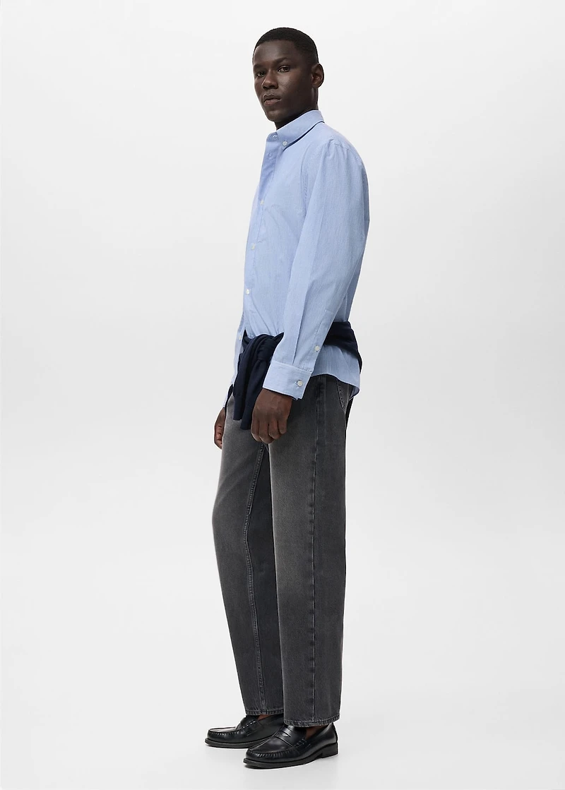 Regular fit striped cotton shirt