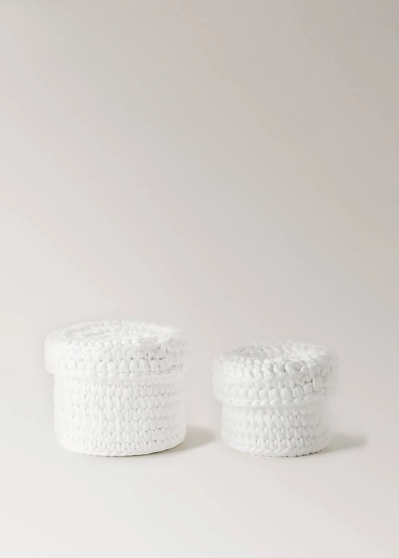 Medium round basket with lid