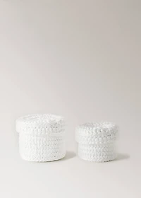 Medium round basket with lid
