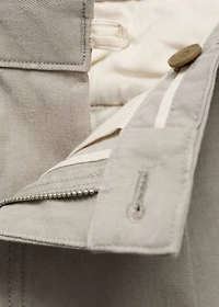 Cotton and lyocell straight-leg pleated pants