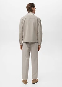 Cotton and lyocell straight-leg pleated pants