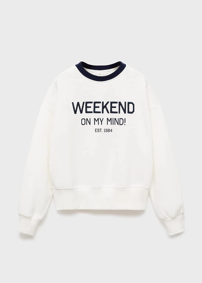 Embroidered detail cotton sweatshirt