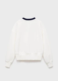 Embroidered detail cotton sweatshirt