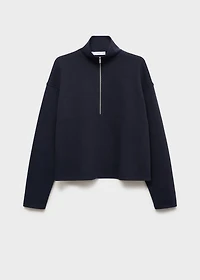 Turtleneck sweatshirt with zip