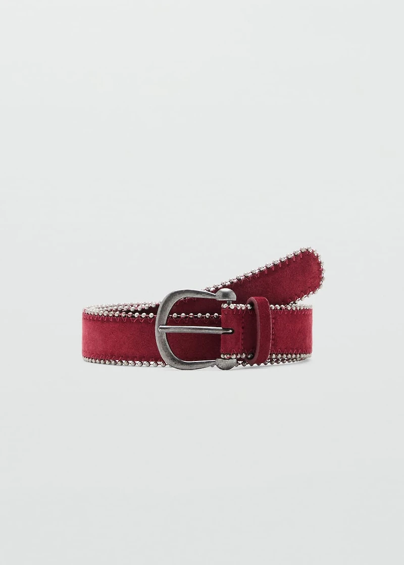 Stud leather belt