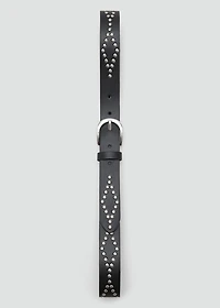 Studded leather-effect belt