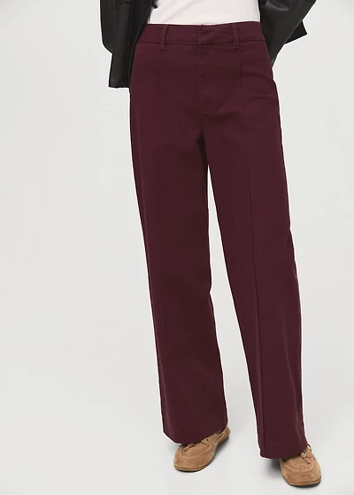 High-waisted wide-leg jeans with stitching