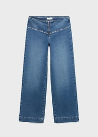 Wide leg jeans with studs