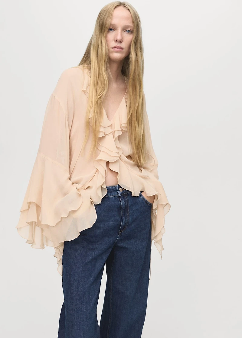 Low-rise wide-leg jeans