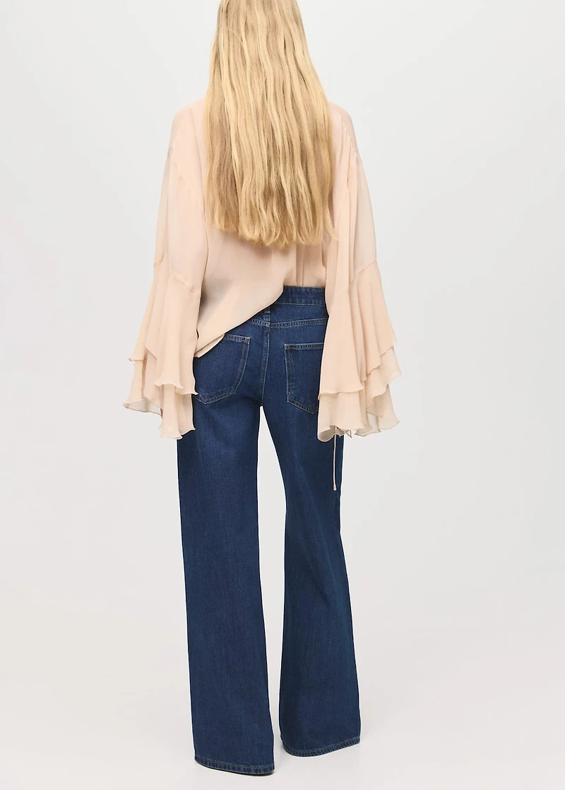 Low-rise wide-leg jeans
