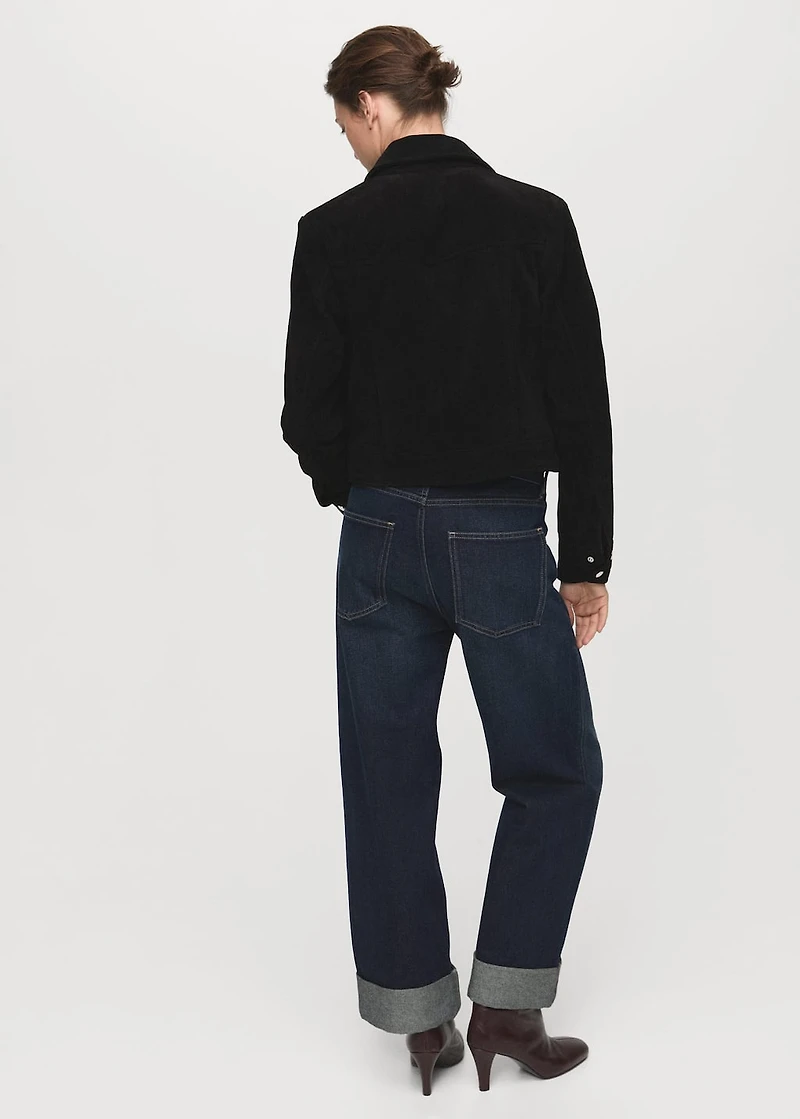 Wide-leg jeans with turn-up hem