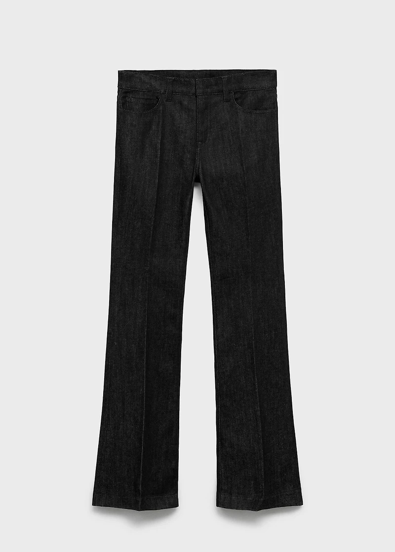 Mid-rise flared jeans