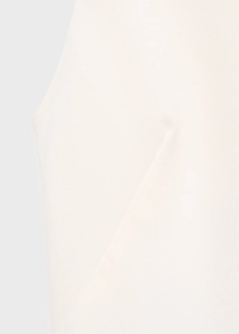 High-neck dress with ruffle