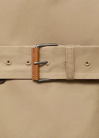 Water-repellent belted trench coat