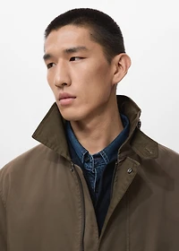 Cotton Parka with Pockets Water Repellent