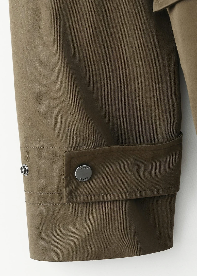 Cotton Parka with Pockets Water Repellent