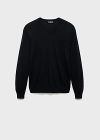 100% merino wool V-neck sweater