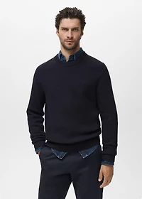 Fine rib-knit cotton sweater